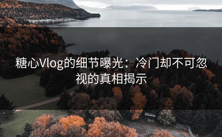 糖心Vlog的细节曝光:冷门却不可忽视的真相揭示 糖心Vlog的细节曝光:冷门却不可忽视的真相揭示
